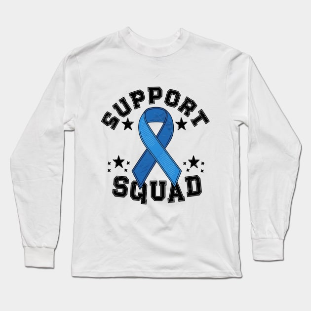 Colon Cancer Awareness " Support Squad " Blue Ribbon Long Sleeve T-Shirt by Hunter_c4 "Click here to uncover more designs"